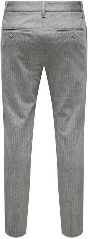 ONLY & SONS tapered fit broek met krijtstreep ONSMARK light grey melange