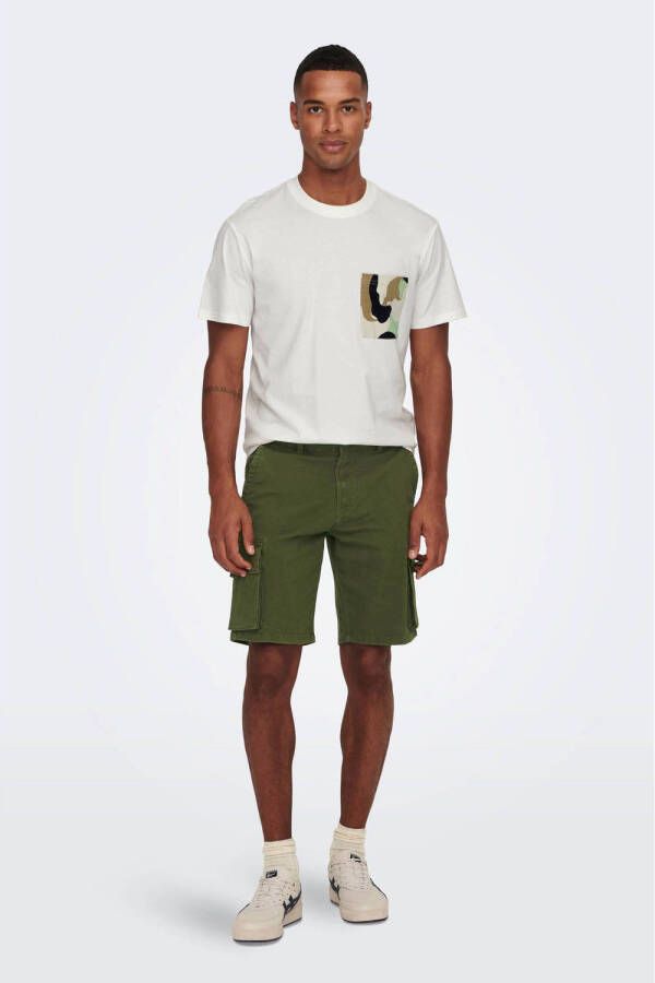 ONLY & SONS regular fit cargo short ONSNEXT olive night
