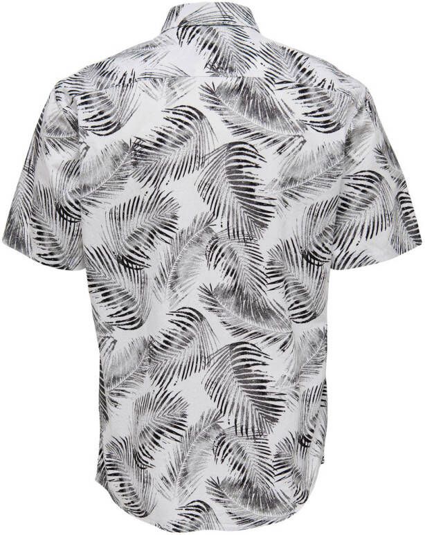 ONLY & SONS regular fit overhemd ONSBES met all over print bright white