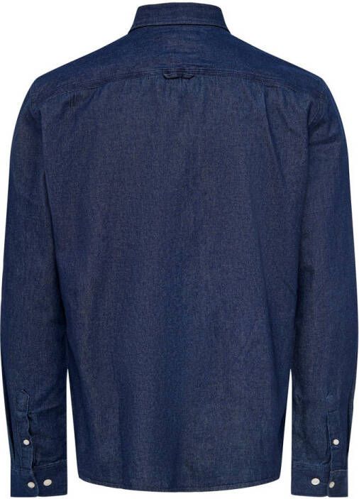 ONLY & SONS regular fit overhemd ONSDAY donkerblauw