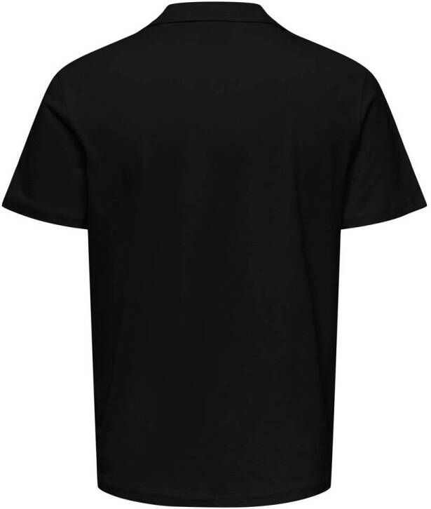 ONLY & SONS regular fit polo ONSABRAHAM van biologisch katoen black