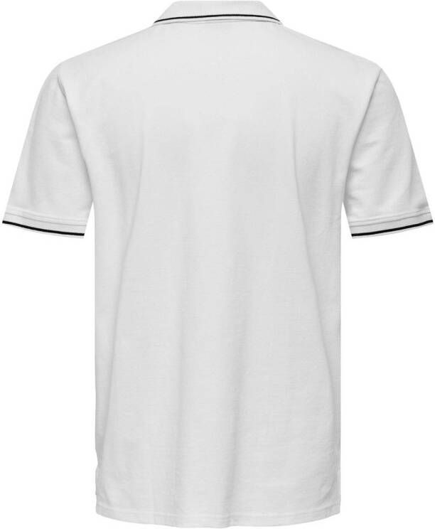 ONLY & SONS slim fit polo ONSFLETCHER met logo bright white