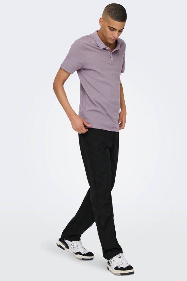 ONLY & SONS slim fit polo ONSTRAVIS purple ash