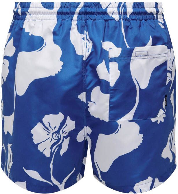 ONLY & SONS zwemshort ONSTED blauw wit