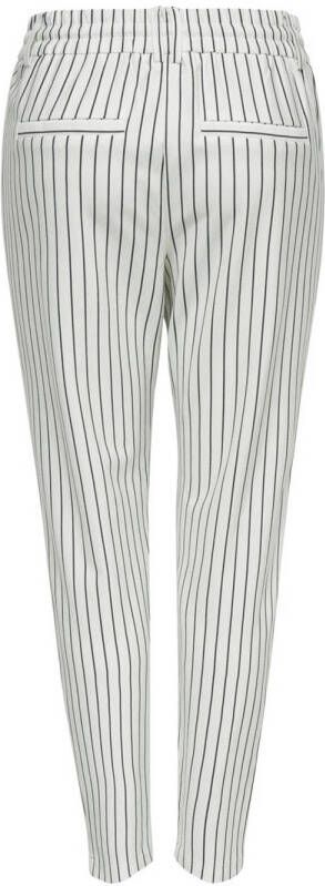 ONLY gestreepte broek ONLPOPTRASH wit zwart