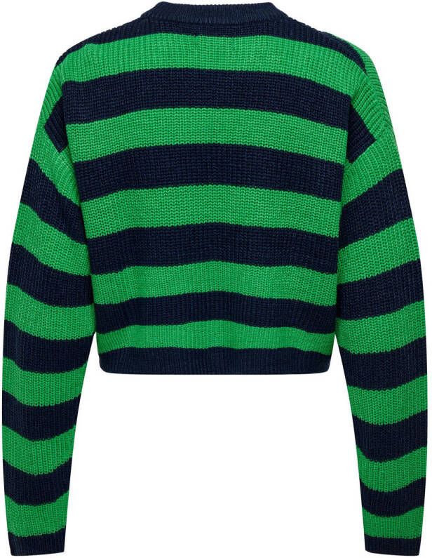 ONLY gestreepte trui ONLMALAVI donkerblauw groen - Foto 2