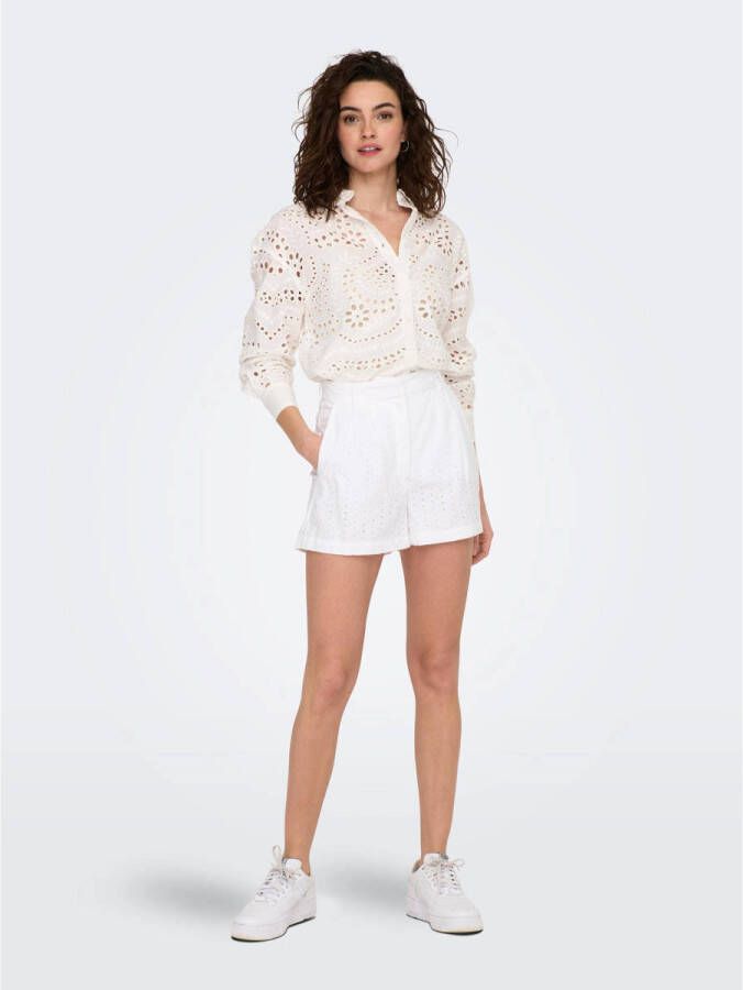 ONLY high waist regular fit short ONLJUNI wit