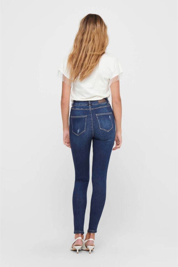 ONLY high waist skinny jeans ONLMILA dark blue denim