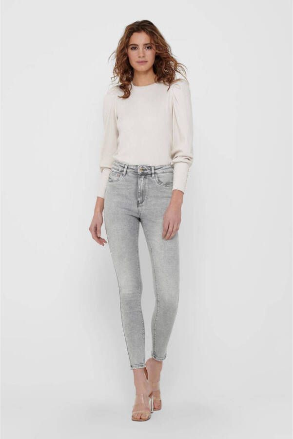 ONLY high waist skinny jeans ONLMILA light grey denim