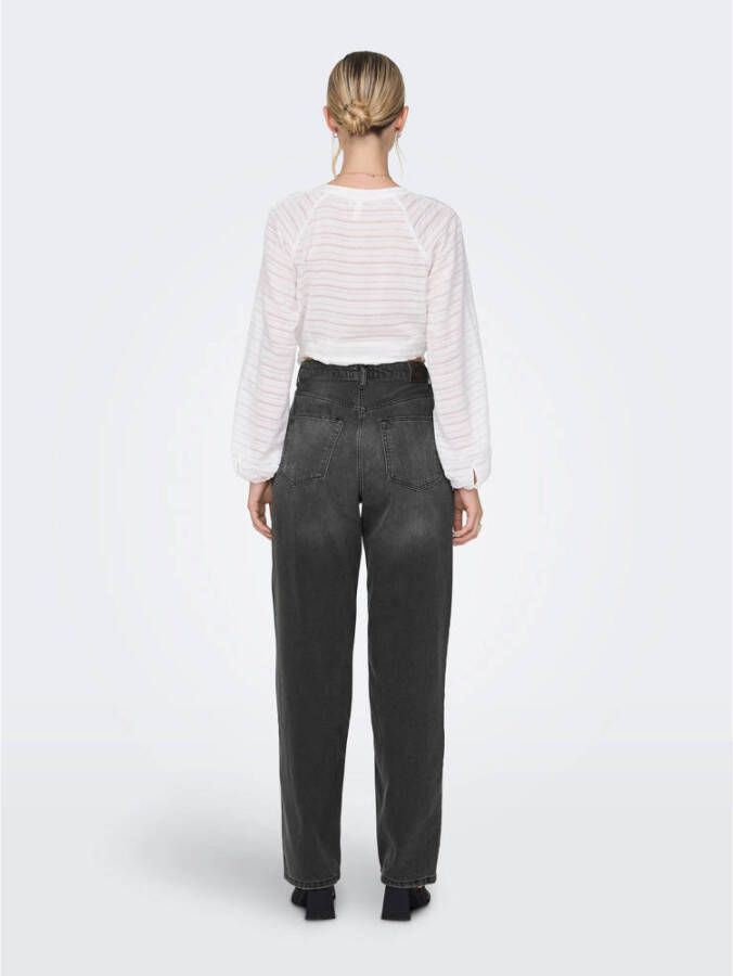ONLY high waist wide leg jeans ONLCELESTE grijs