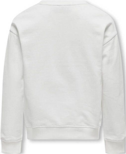 ONLY KIDS GIRL sweater KOGDITTE met printopdruk wit