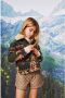 Only KIDS GIRL winterjas KOGGITA met all over print donkergroen bruin oranje Meisjes Polyester Reverskraag 158 - Thumbnail 3