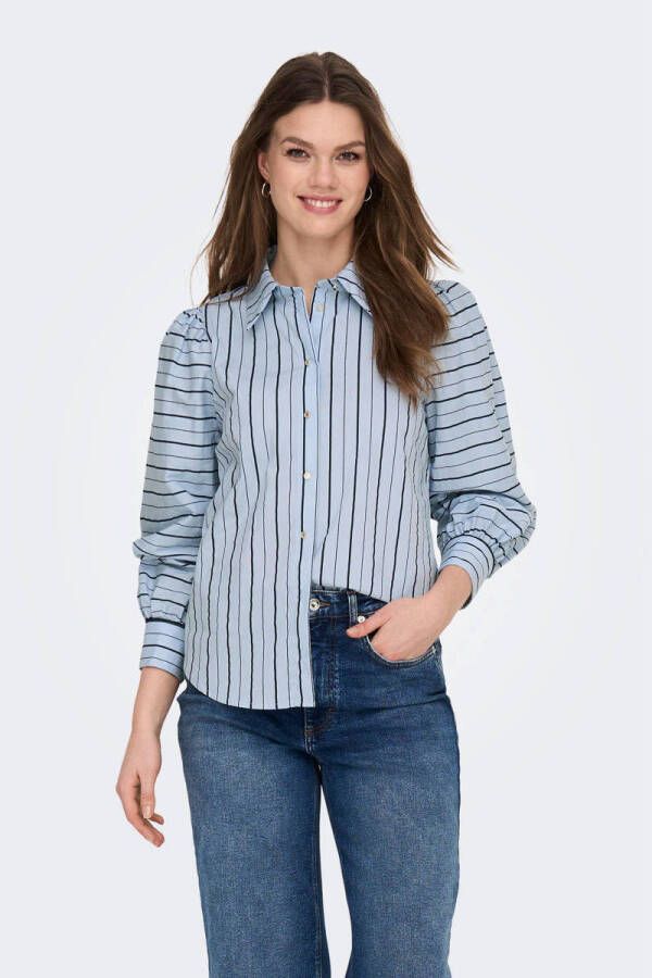 ONLY LA STRADA UNICA by gestreepte blouse LSUTRINNY lichtblauw