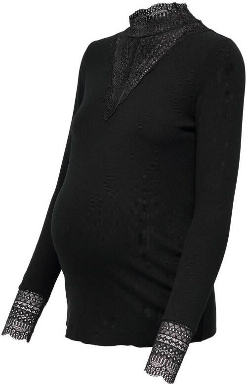 ONLY MATERNITY top OLMTILDE met kant zwart