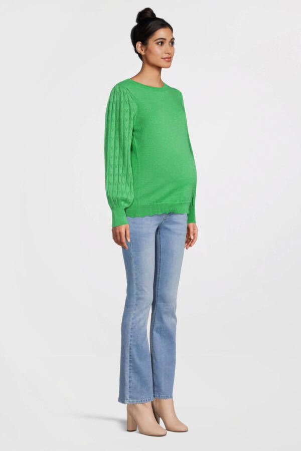 ONLY MATERNITY zwangerschapstop OLMMOLLY groen Dames Katoen Ronde hals XXL - Foto 3