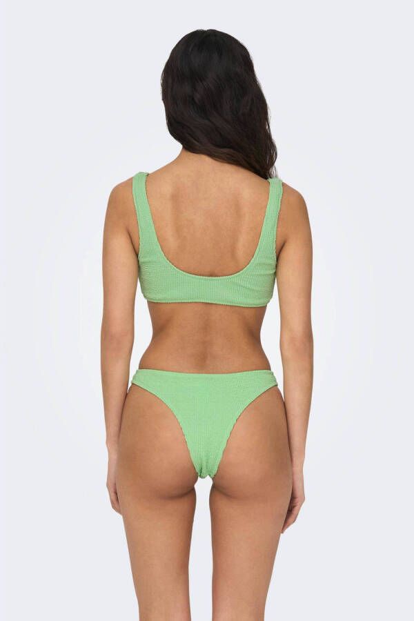 ONLY niet-voorgevormde crop bikinitop ONLAMANDA met textuur groen - Foto 3