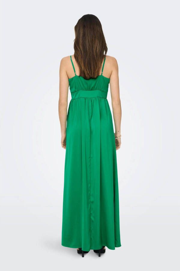 ONLY satijnen maxi jurk ONLTINA groen