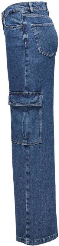 ONLY straight fit cargo jeans ONLHONEY medium blue denim