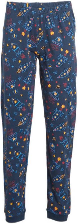 Orange Stars pyjama met all over print donkerblauw