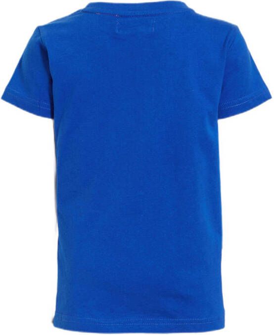 Orange Stars T-shirt Mick met printopdruk blauw