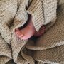 Petit Filippe gebreide baby wiegdeken donkerbeige 80x130 cm - Thumbnail 2