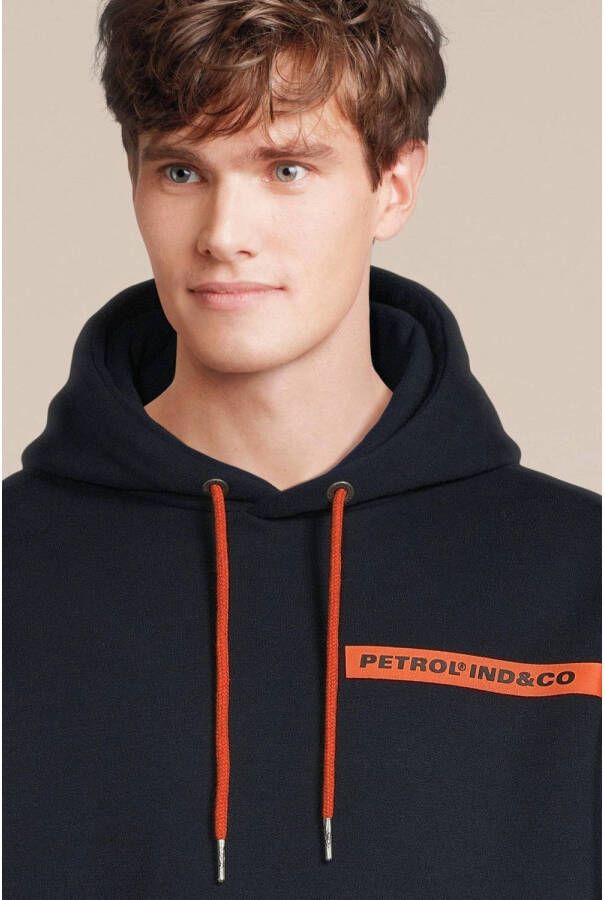Petrol Industries hoodie met logo midnight navy