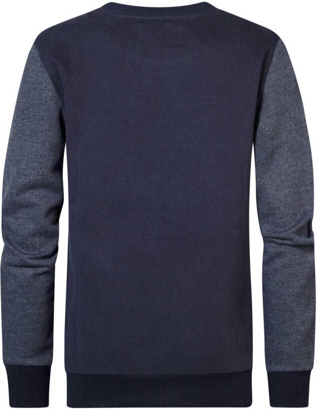 Petrol Industries sweater met printopdruk donkerblauw