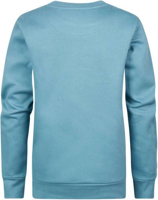 Petrol Industries sweater met tekst lichtblauw