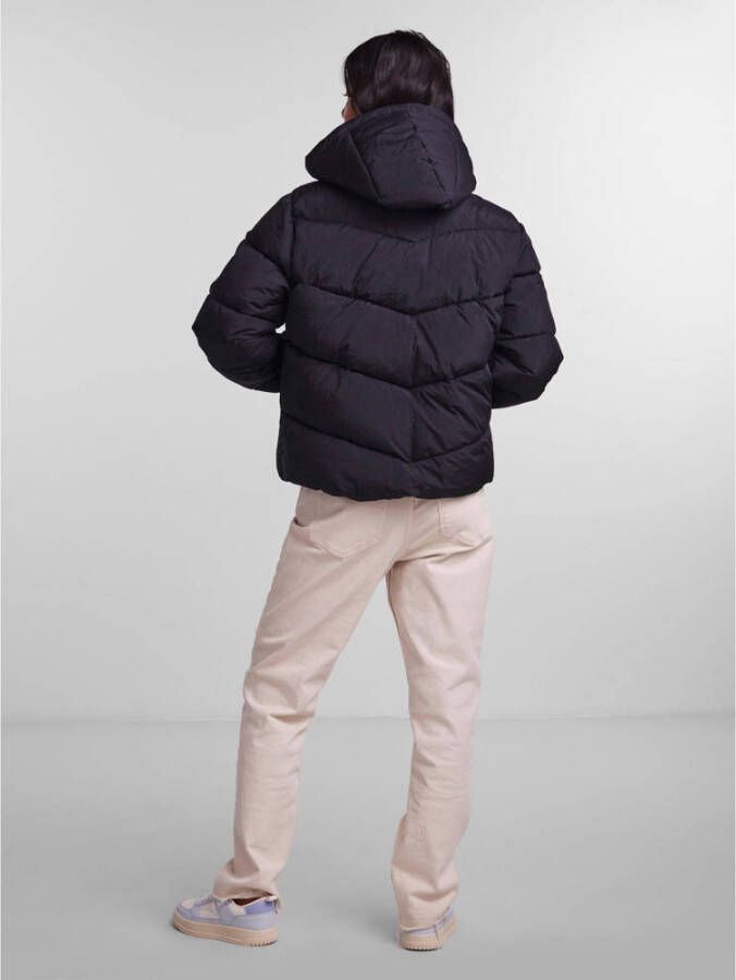 PIECES gewatteerde winterjas PCBEE van gerecycled polyester zwart