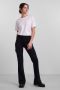 PIECES high waist flared broek PCOTINE van gerecycled polyester zwart - Thumbnail 3