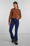PIECES high waist flared jeans dark blue denim - Thumbnail 3