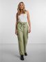 PIECES high waist straight fit pantalon groen - Thumbnail 3