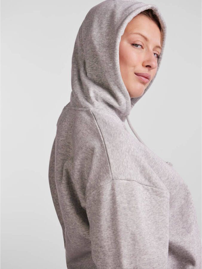 PIECES oversized hoodie PCCHILLI grijs