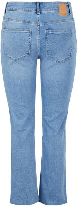 PIECES straight fit jeans PCLUNA medium blue denim