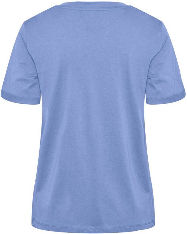PIECES T-shirt PCRIA van biologisch katoen lichtblauw