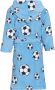 Playshoes fleece badjas Soccer met voetbal dessin lichtblauw All over print 110 116 - Thumbnail 3