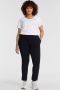 Plus Basics slim fit broek van travelstof donkerblauw - Thumbnail 3