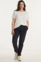 Plus Basics straight fit broek van travelstof donkerblauw - Thumbnail 3