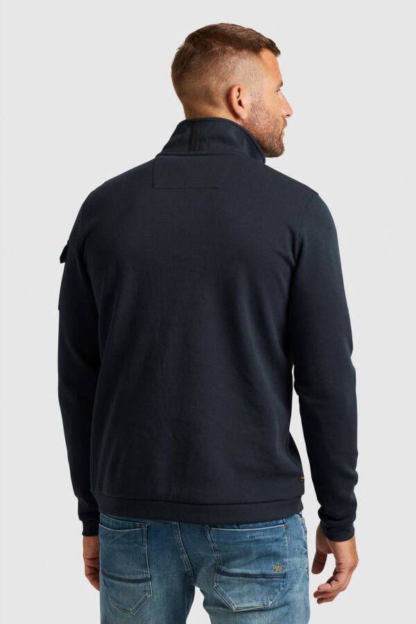 PME Legend sweater met logo donkerblauw