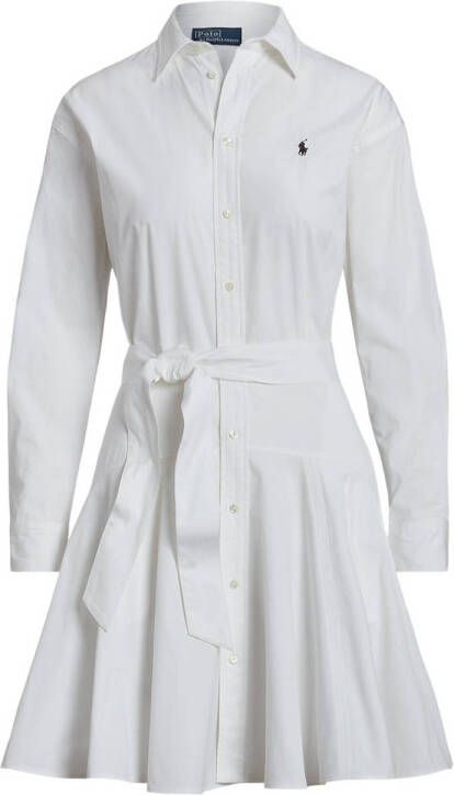 POLO Ralph Lauren blousejurk met ceintuur wit