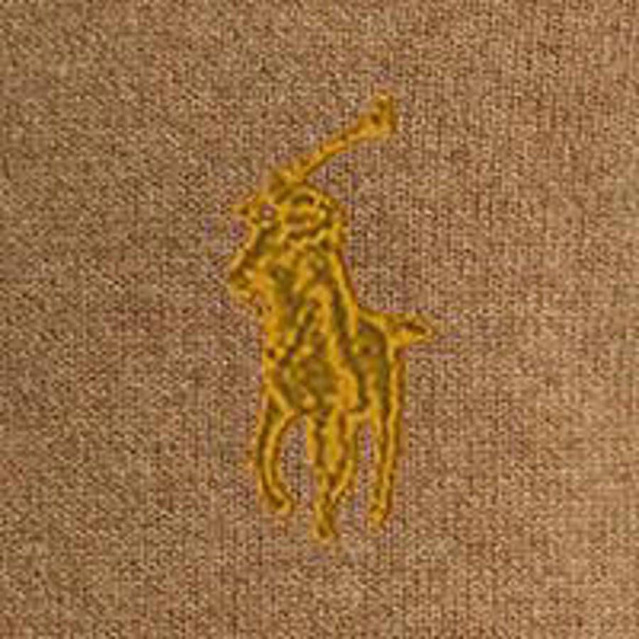 POLO Ralph Lauren fijngebreide wollen pullover met logo latte brown heather