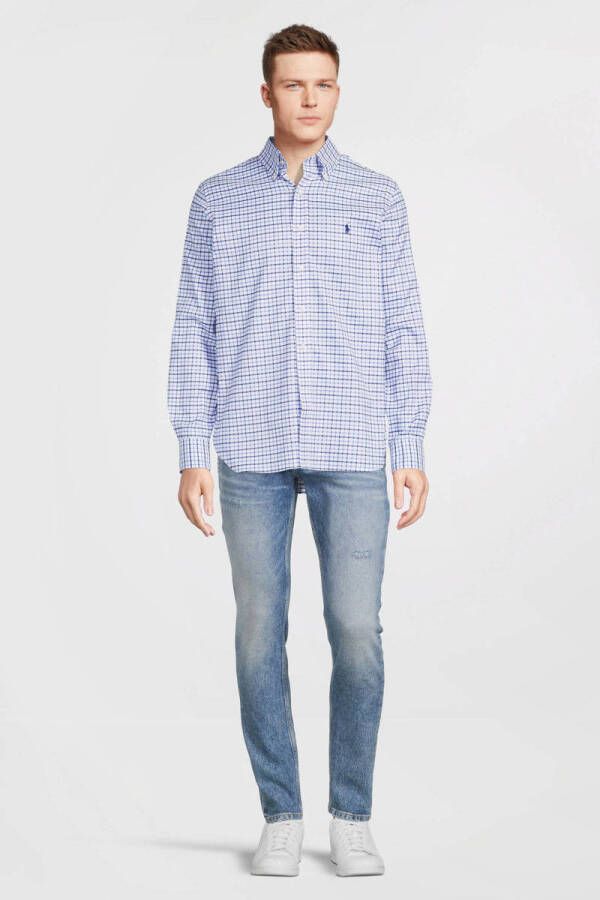 POLO Ralph Lauren geruit slim fit overhemd white blue multi