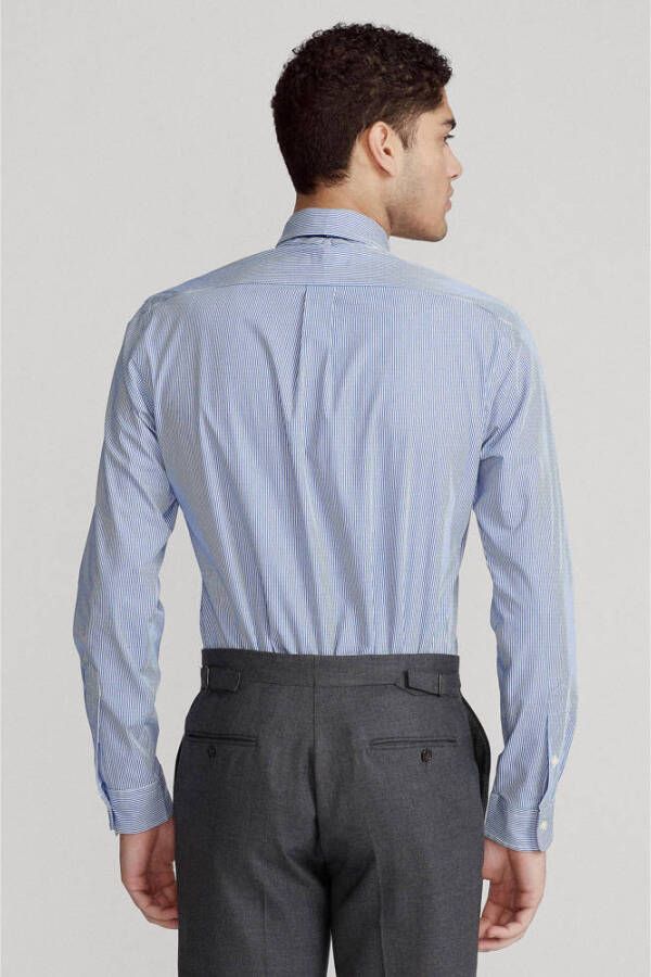 POLO Ralph Lauren slim fit overhemd blue white met stretch