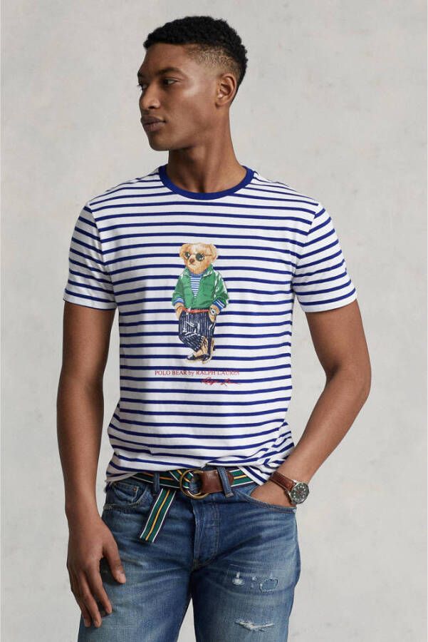 POLO Ralph Lauren gestreept slim fit T-shirt blauw wit