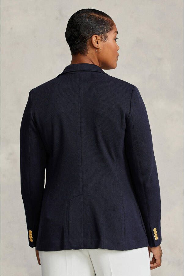 POLO Ralph Lauren getailleerde blazer met borduursels donkerblauw