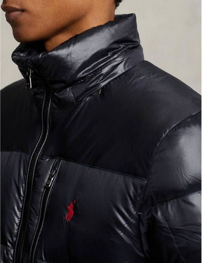 POLO Ralph Lauren gewatteerde jas met logo en borduursels polo black glossy
