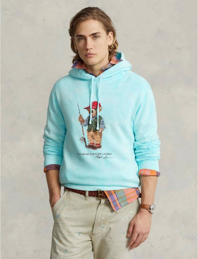 POLO Ralph Lauren hoodie met printopdruk island aqua