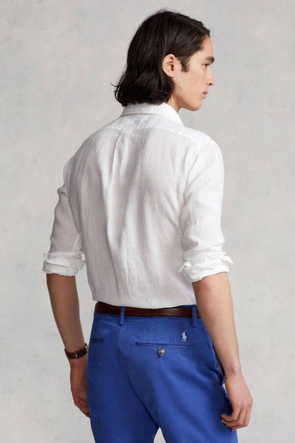 POLO Ralph Lauren linnen slim fit overhemd white
