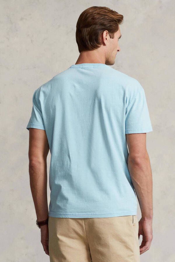 POLO Ralph Lauren regular fit T-shirt met linnen powder blue