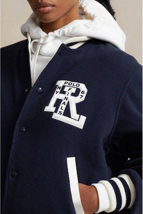 POLO Ralph Lauren reversible baseball jacket met logo donkerblauw